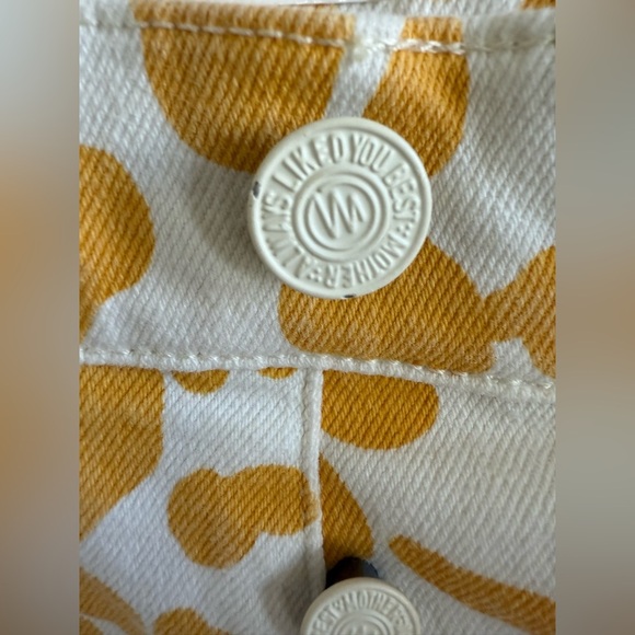 MOTHER the curbside leopard heel Yellow Floral Leopard Print Fray Hem Jeans •27 - Picture 7 of 16